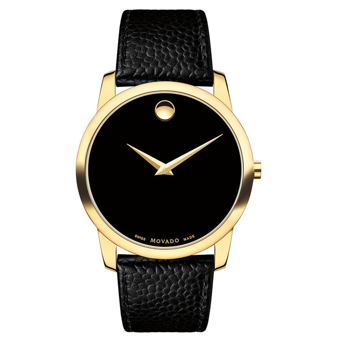Movado Men's Museum Black Dial Watch - 607014