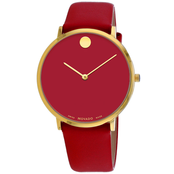 Movado Women's Modern Red Dial Watch - 607253
