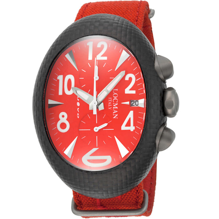 Locman Men's Nuovo Red Dial Watch - 100RDCRBQ