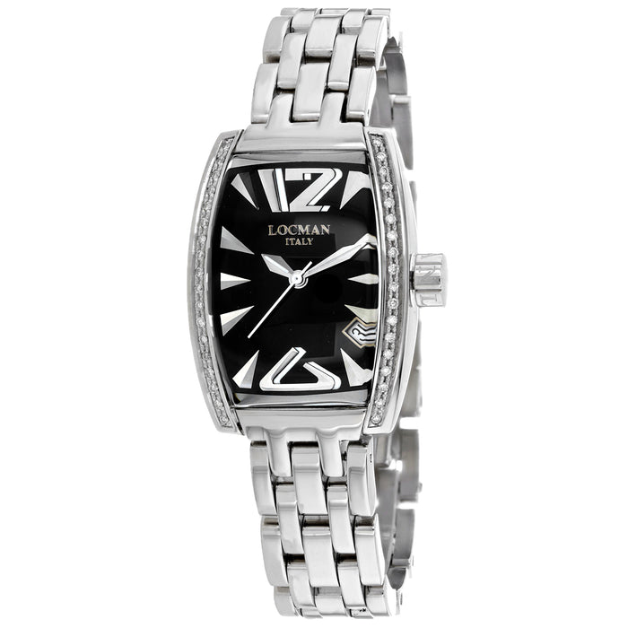 Locman Women's Diamond Classic Black Dial Watch - 151BBKD