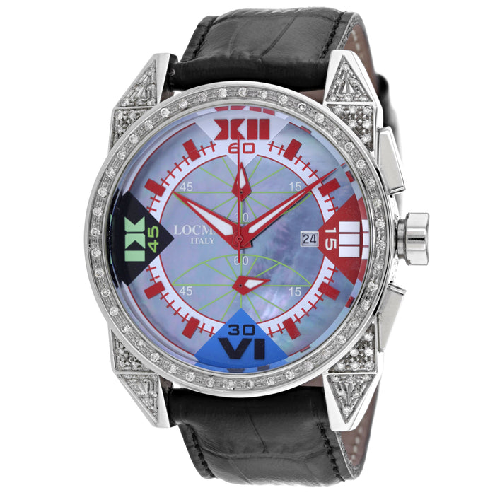 Locman Men's Diamond Classic Blue Dial Watch - 160GRAYDC/BK
