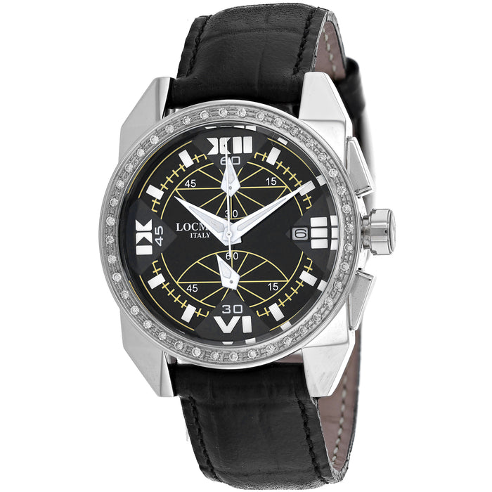 Locman Women's Diamond Cavallo Pazzo Black Dial Watch - 161BKWHD/BK LEAL