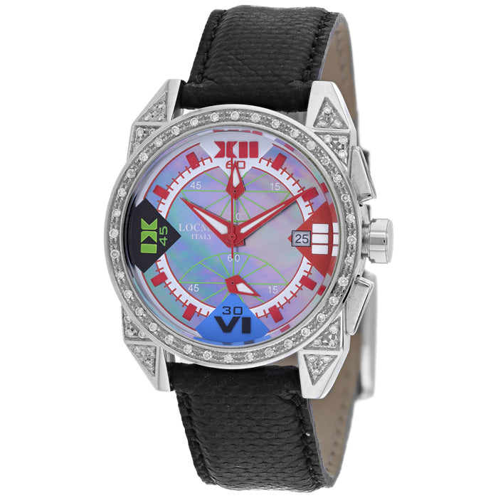 Locman Women's Diamond Cavallo Pazzo Mother of Pearl Dial Watch - 161GRAYDC/BKKS