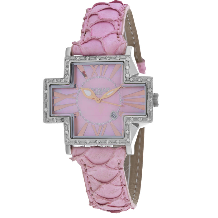 Locman Women's Diamond Italy Plus Mother of Pearl Dial Watch - 181MOPPKD/PKKF