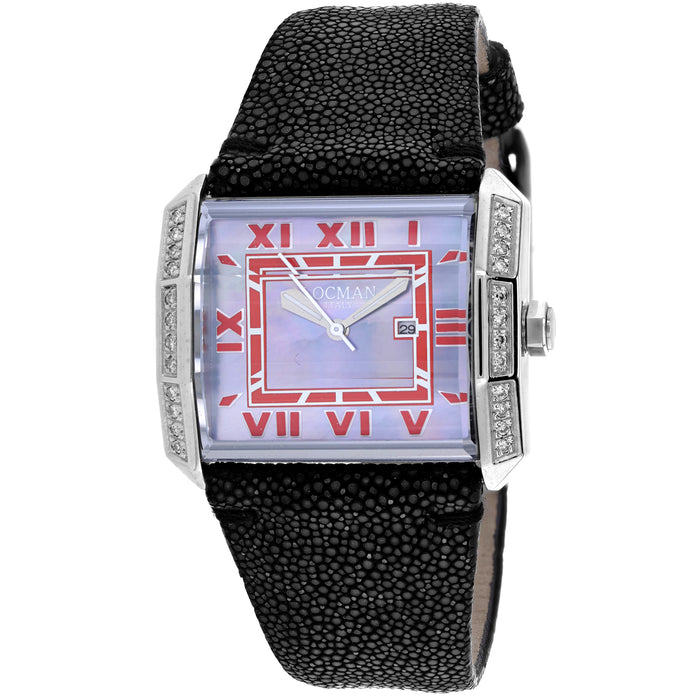 Locman Women's Diamond Classic Mother of pearl Dial Watch - 232GRAYD/BK STG