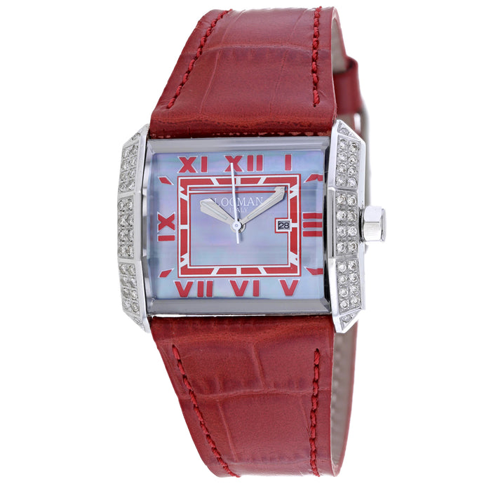 Locman Women's Diamond Classic Mother of Pearl Dial Watch - 232GRAYDC/RDLE