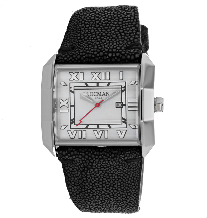 Locman Men's Diamond Otto White Dial Watch - 232MOPWH/BK STG