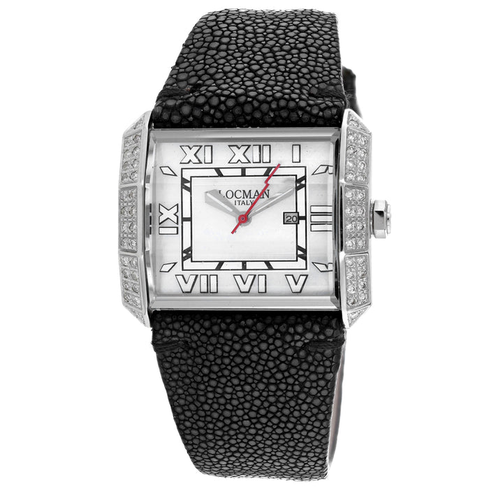 Locman Women's Diamond Classic Silver Dial Watch - 232MOPWHDC/BK STG