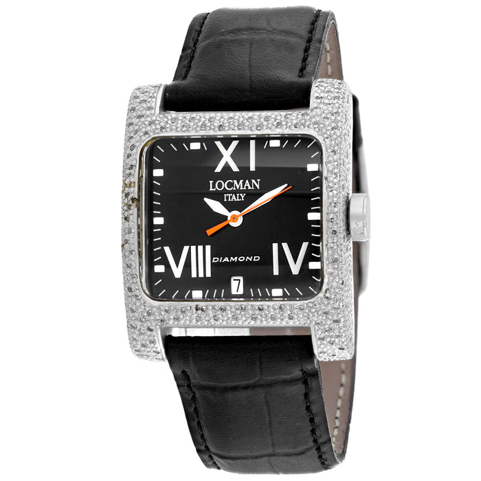 Locman Women's Diamond Classic Black Dial Watch - 431BK2DC/BK LE