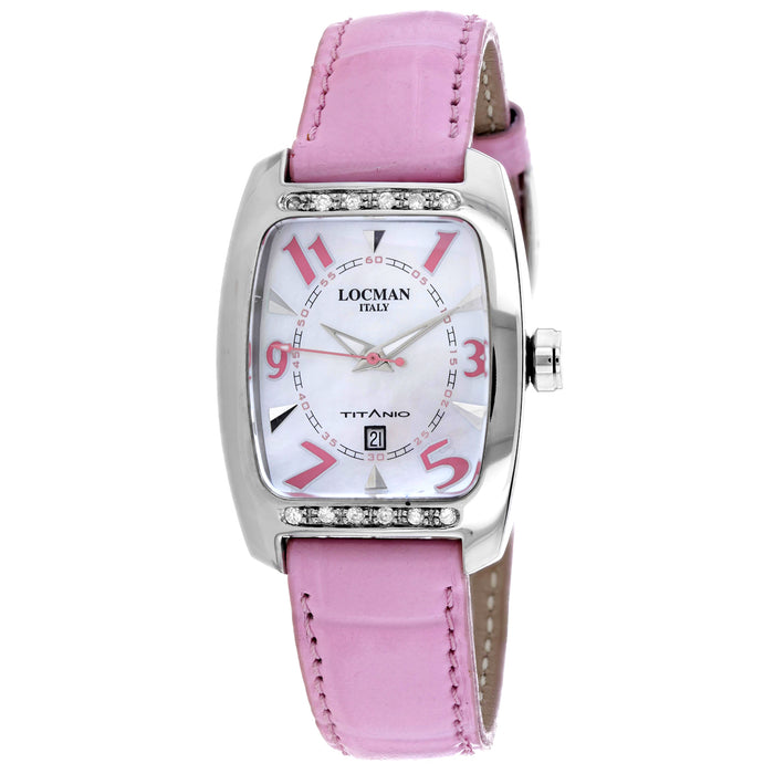 Locman Women's Diamond Classic White Dial Watch - 483LMOPPK2D