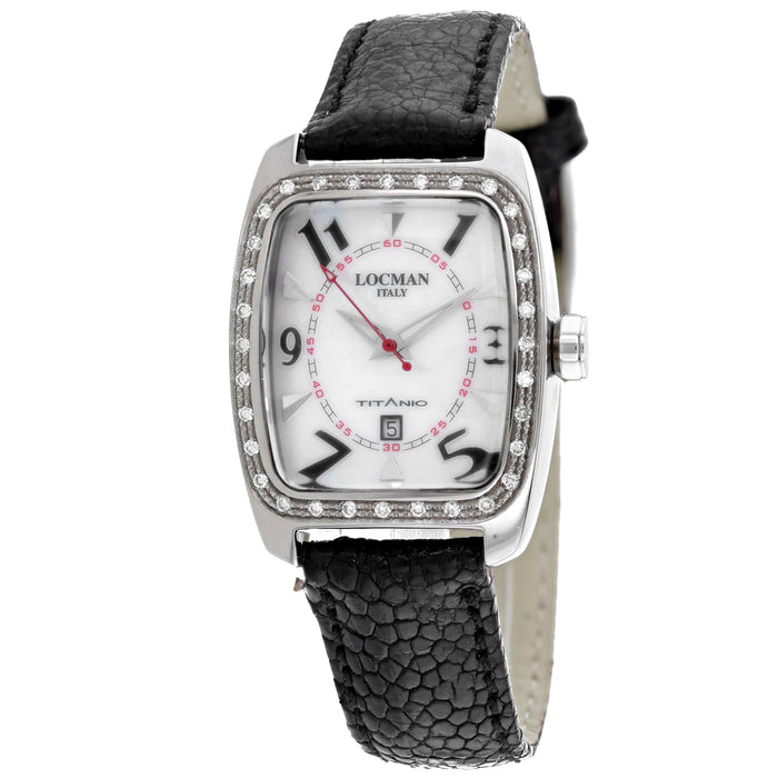 Locman Women's Diamond Titanio Mother of Pearl Dial Watch - 483RMOPBK2D/BK OS