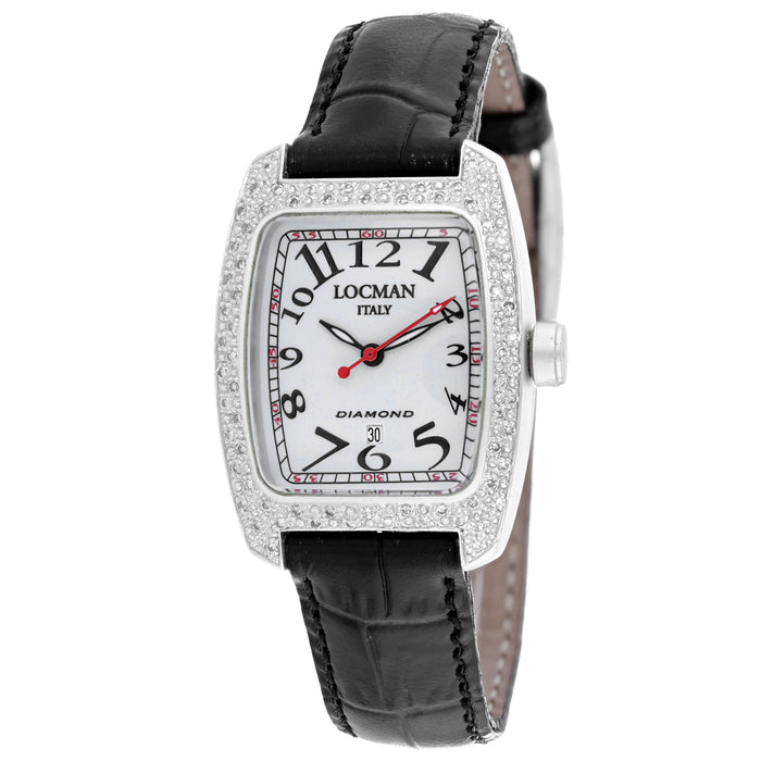 Locman Women's Diamond Grey Dial Watch - 485AG2D/BK
