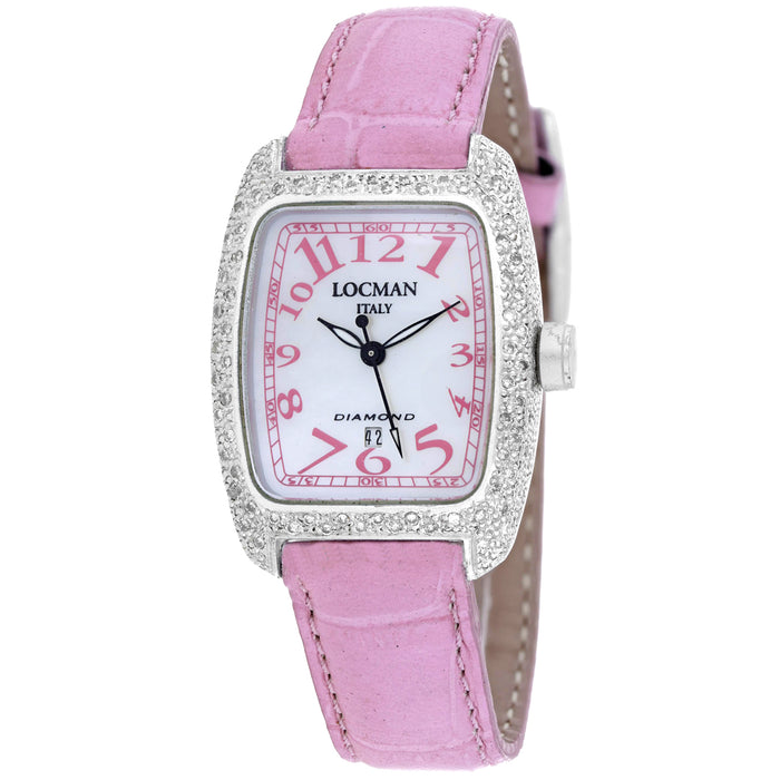 Locman Women's Diamond Diamond Mother of Pearl Dial Watch - 485MOPPK2DC/PK
