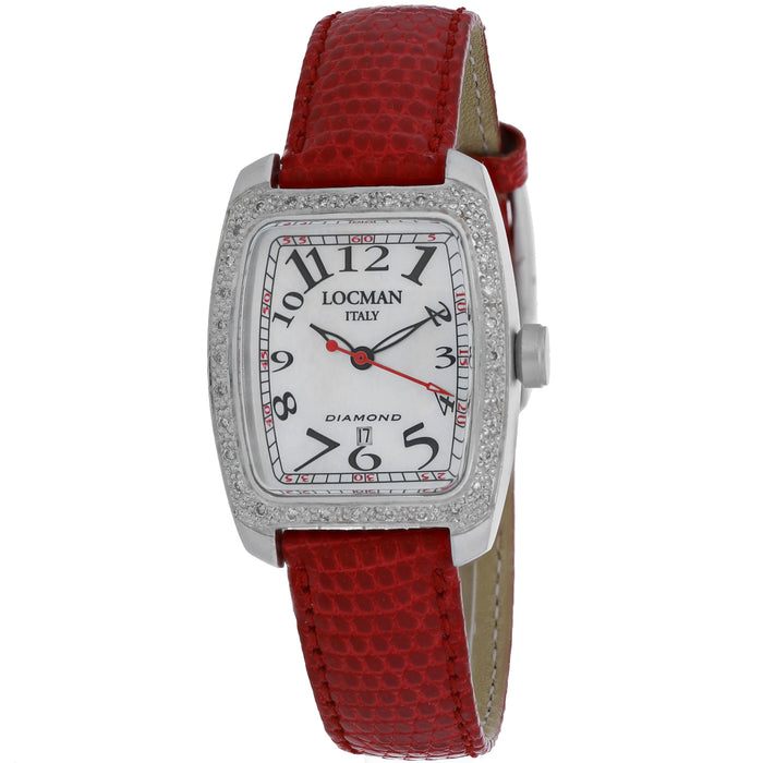 Locman Women's Diamond Diamond Mother of pearl Dial Watch - 485RMOPBK2D/RD