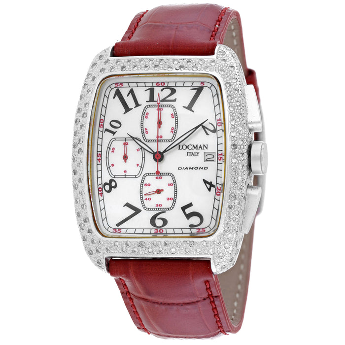Locman Women's Diamond Classic Mother of Pearl Dial Watch - 487MOPBK2DC/RD