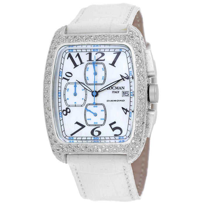 Locman Women's Diamond Classic Mother of Pearl Dial Watch - 487MOPBKSK2DC/WH