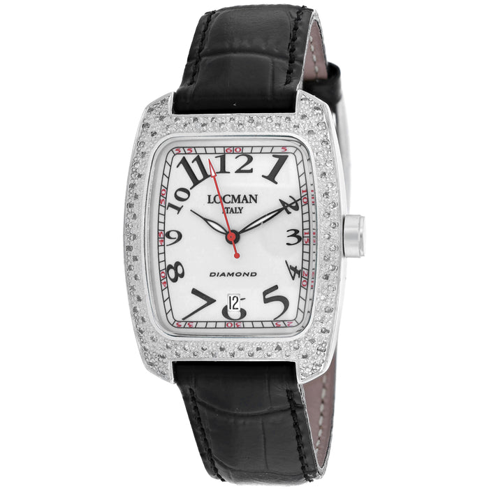Locman Women's Diamond Off-White Dial Watch - 488AG2D/BK