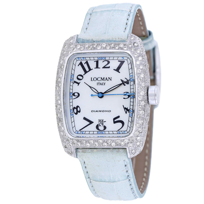 Locman Women's Diamond Classic White Dial Watch - 488MOPBKSK2DC/S
