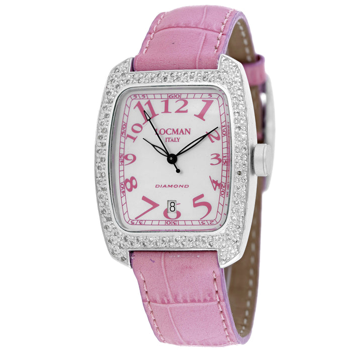 Locman Women's Diamond Classic White Dial Watch - 488MOPPK2D/PK
