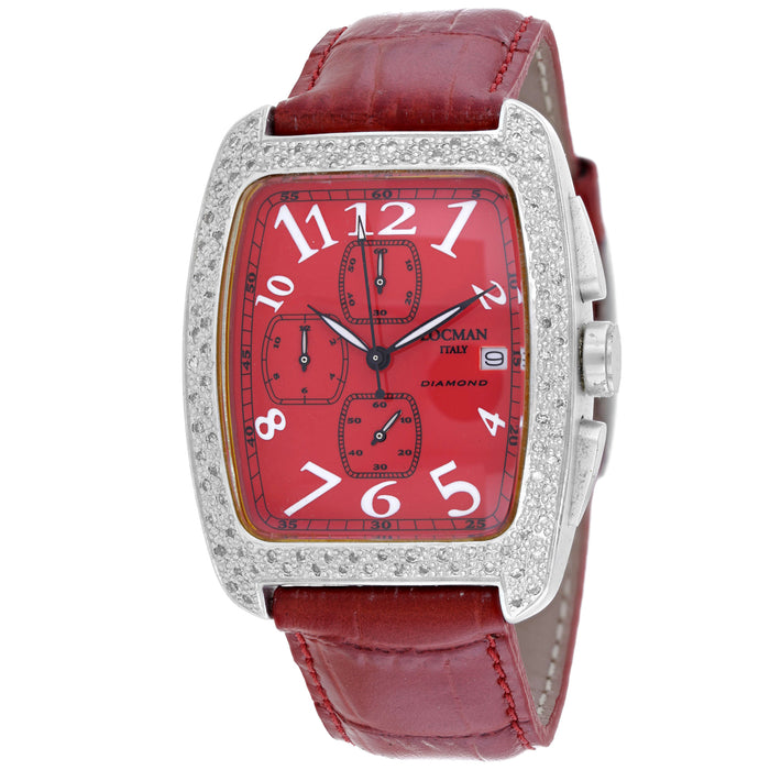 Locman Women's Diamond Classic Red Dial Watch - 488RD2D/RD
