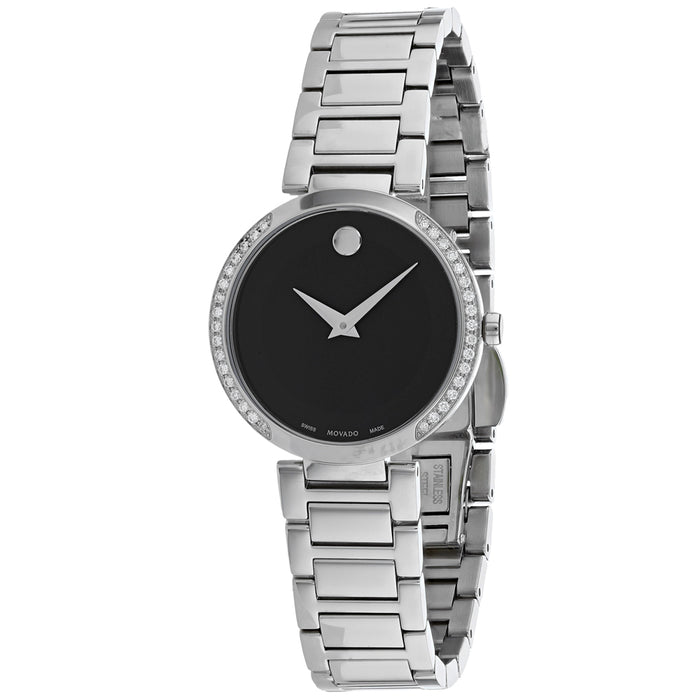Movado Women's Modern Classic Black Dial Watch - 607367