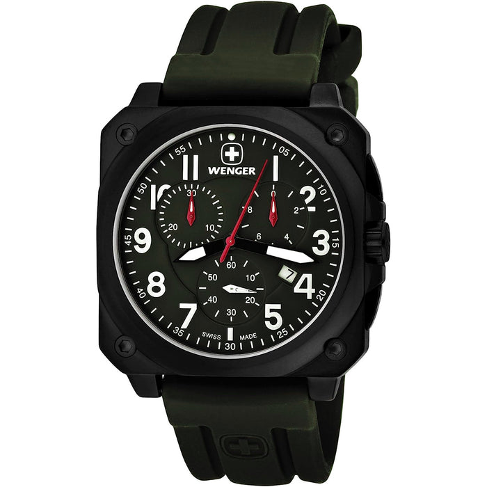 Wenger Men's Cockpit Green Dial Watch - 77011