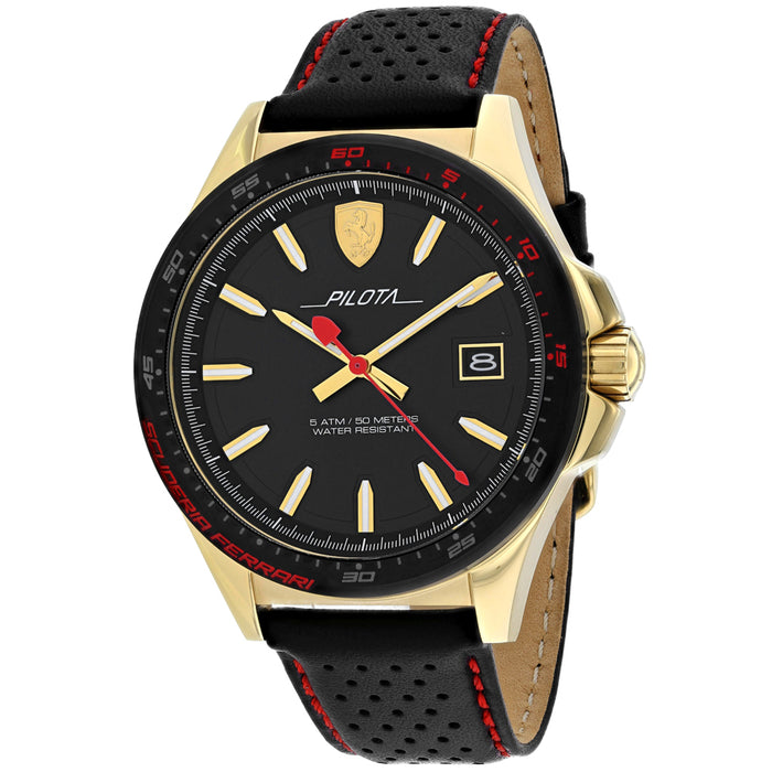 Ferrari Men's Pilota Black Dial Watch - 830490