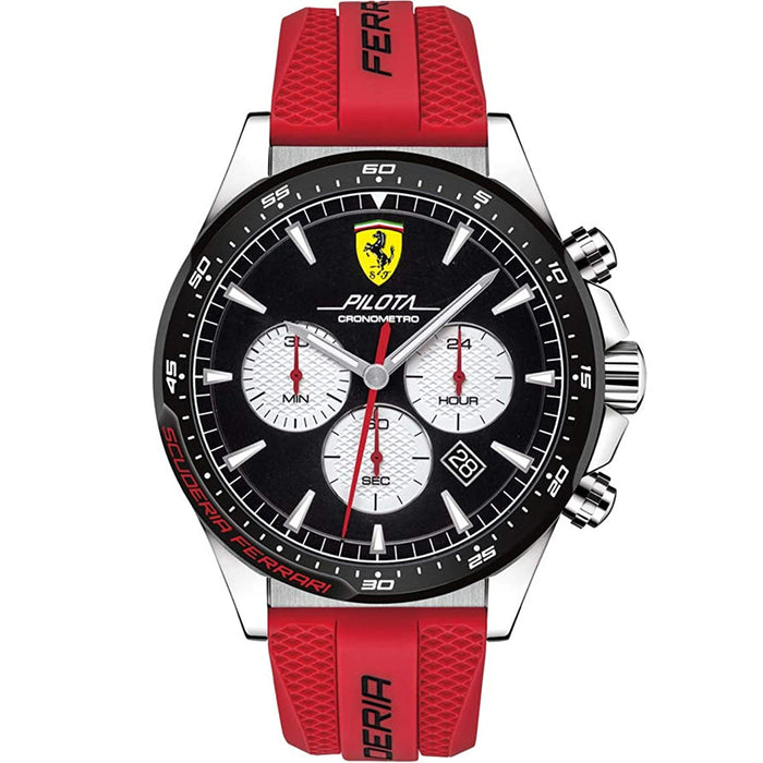 Ferrari Men's Pilota Black Dial Watch - 830596