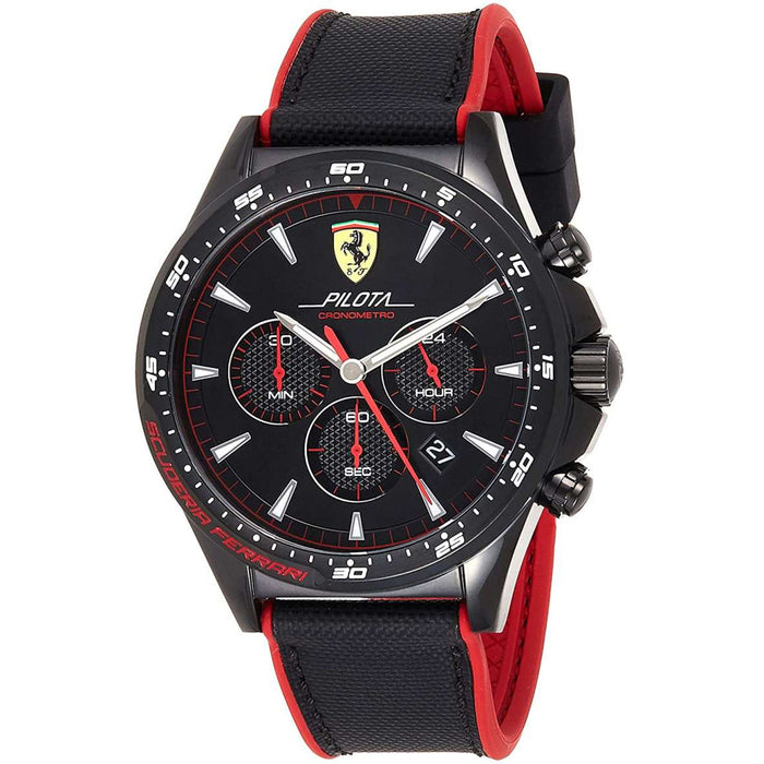 Ferrari Men's Pilota Black Dial Watch - 830623