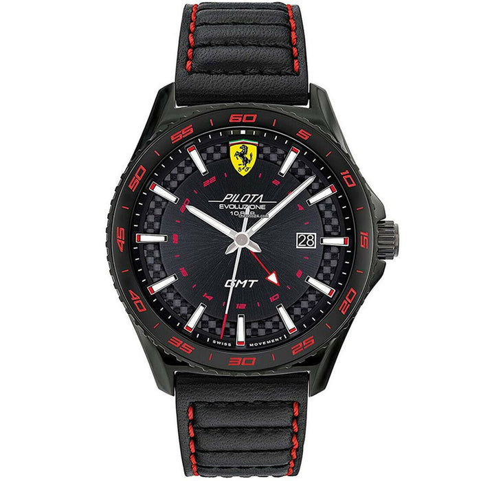 Ferrari Men's Pilota Black Dial Watch - 830776