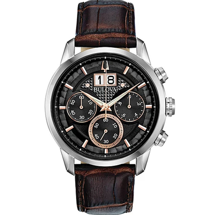 Bulova Men's Sutton Black Dial Watch - 96B311