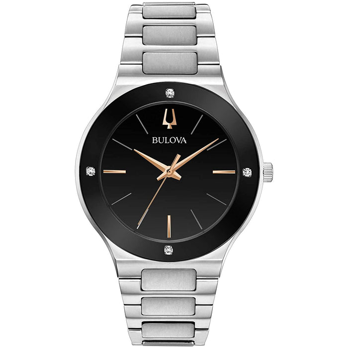 Bulova Men's Millennia Black Dial Watch - 96E117