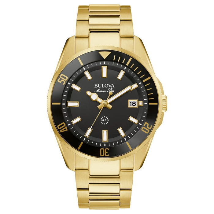 Bulova Men's Marine Star Black Dial Watch - 98B396