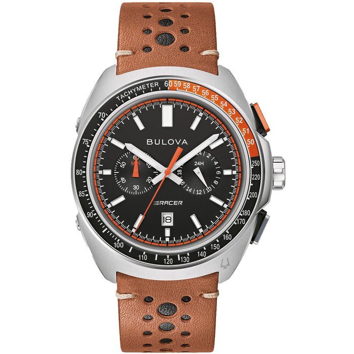Bulova Men's Racer Chronograph Black Dial Watch - 98B427