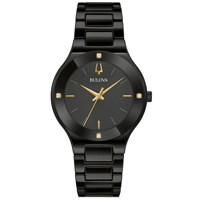 Bulova Women's Millenia Black Dial Watch - 98R293