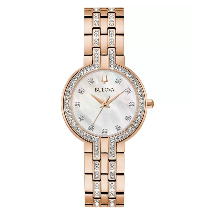 Bulova Women's Crystal White Dial Watch - 98X135