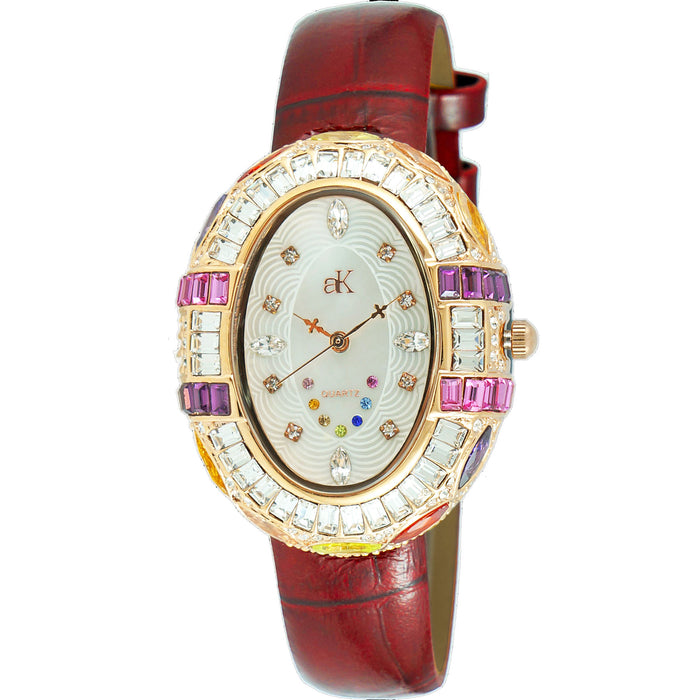 Adee Kaye Women's Marquee White Dial Watch - AK2113-LRG