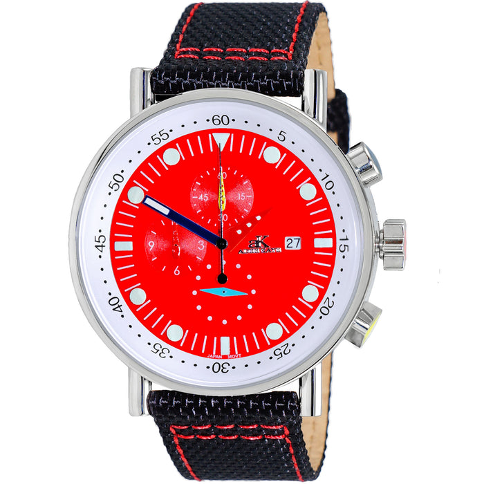 Adee Kaye Men's Cavalier  Red Dial Watch - AK2267-40RD