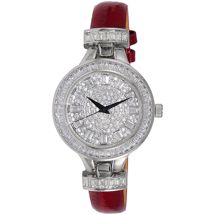 Adee Kaye Women's Gems Silver Dial Watch - AK2522-LRD