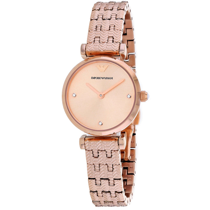 Armani Women's Gianna T-bar Rose gold Dial Watch - AR11342