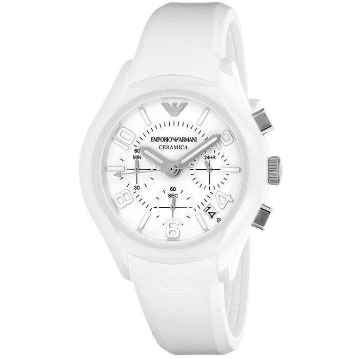 Armani Men's Ceramica White Dial Watch - AR1431