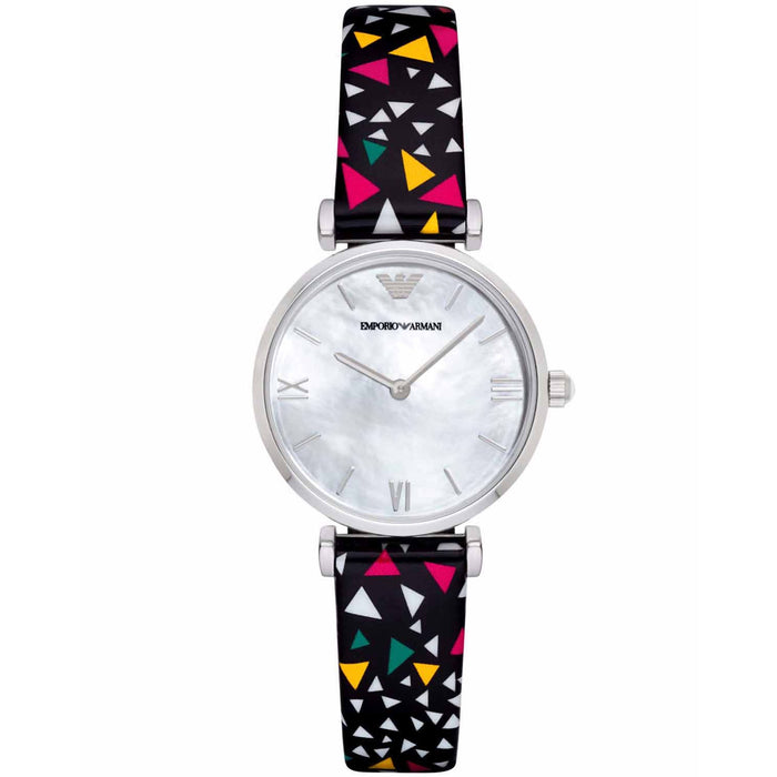 Armani Women's Gianni T-Bar Silver Dial Watch - AR1995