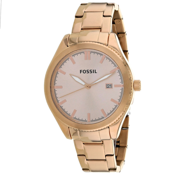 Fossil Women's Classic Rose Gold Dial Watch - BQ3184