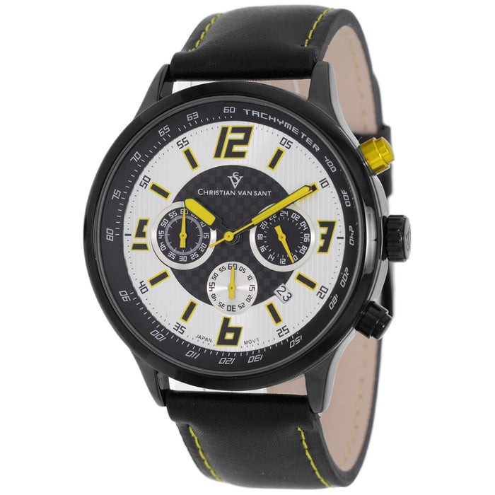Christian Van Sant Men's Speedway Silver/Yellow Dial Watch - CV3120