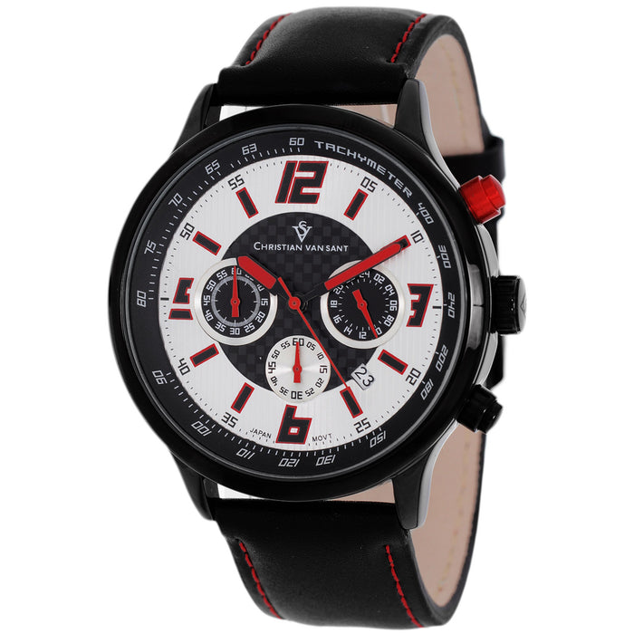 Christian Van Sant Men's Speedway Silver/Red Dial Watch - CV3122