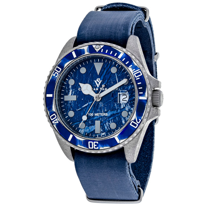 Christian Van Sant Men's Montego Vintage Blue Dial Watch - CV5203