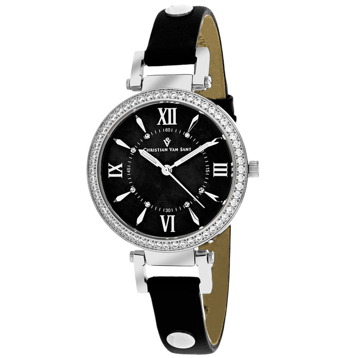 Christian Van Sant Women's Petite Black MOP Dial Watch - CV8134