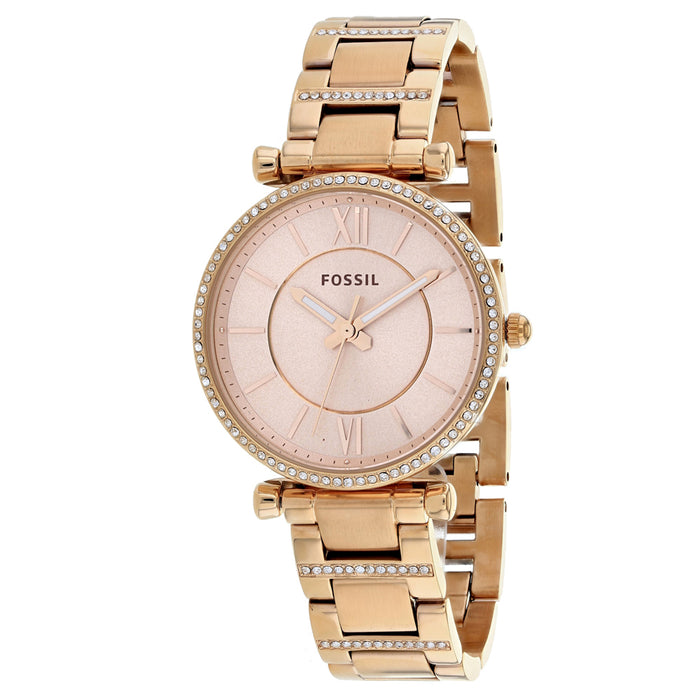 Fossil Women's Carlie Rose gold Dial Watch - ES4301