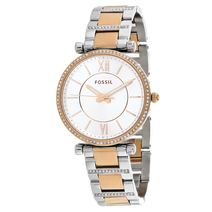 Fossil Women's Carlie Silver Dial Watch - ES4342