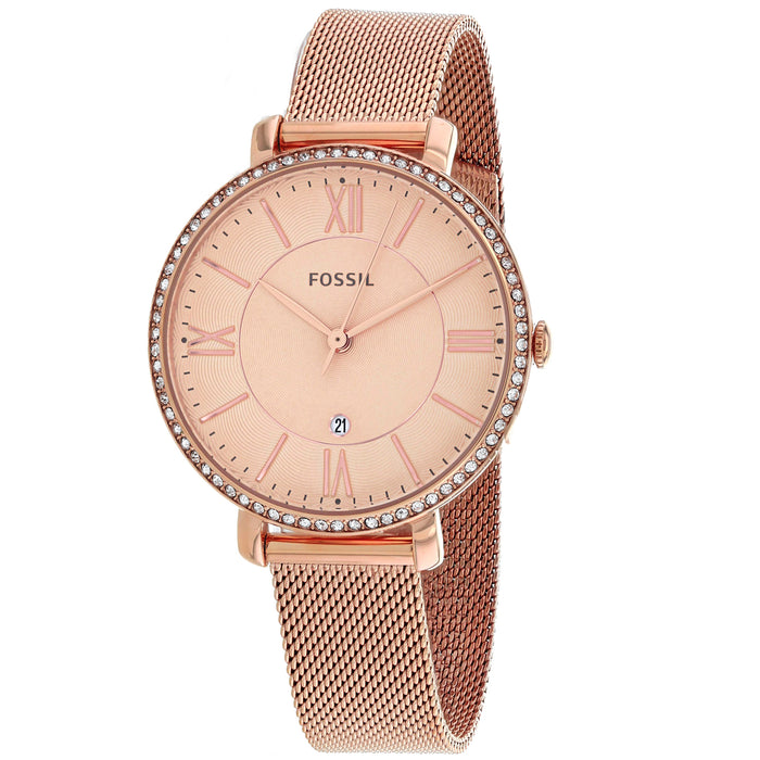Fossil Women's Jacqueline Rose gold Dial Watch - ES4628